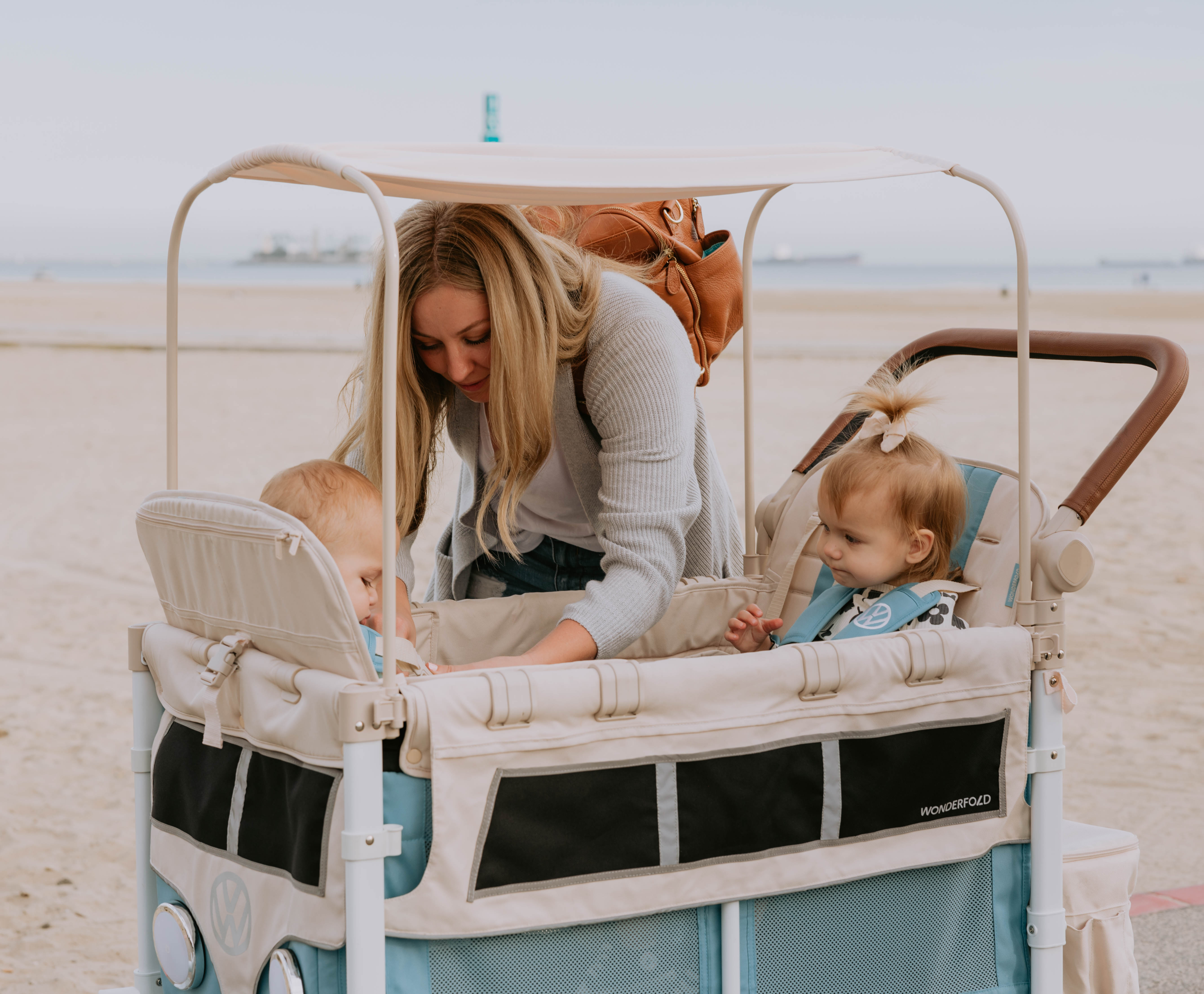 WonderFold W4 Volkswagen Stroller Wagon - Bondi Blue - WonderFold Wagons Australia