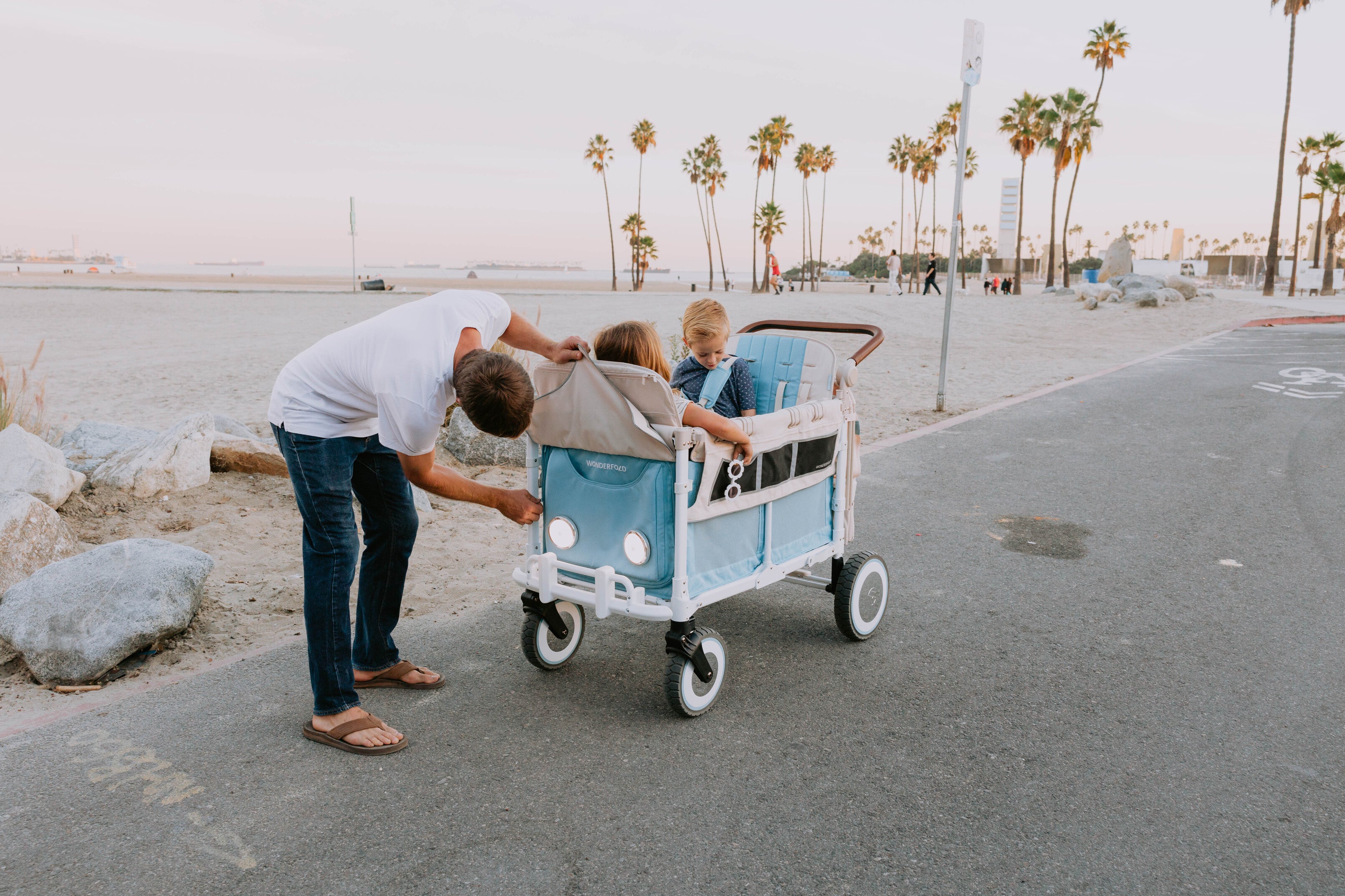 WonderFold W4 Volkswagen Stroller Wagon - Bondi Blue - WonderFold Wagons Australia
