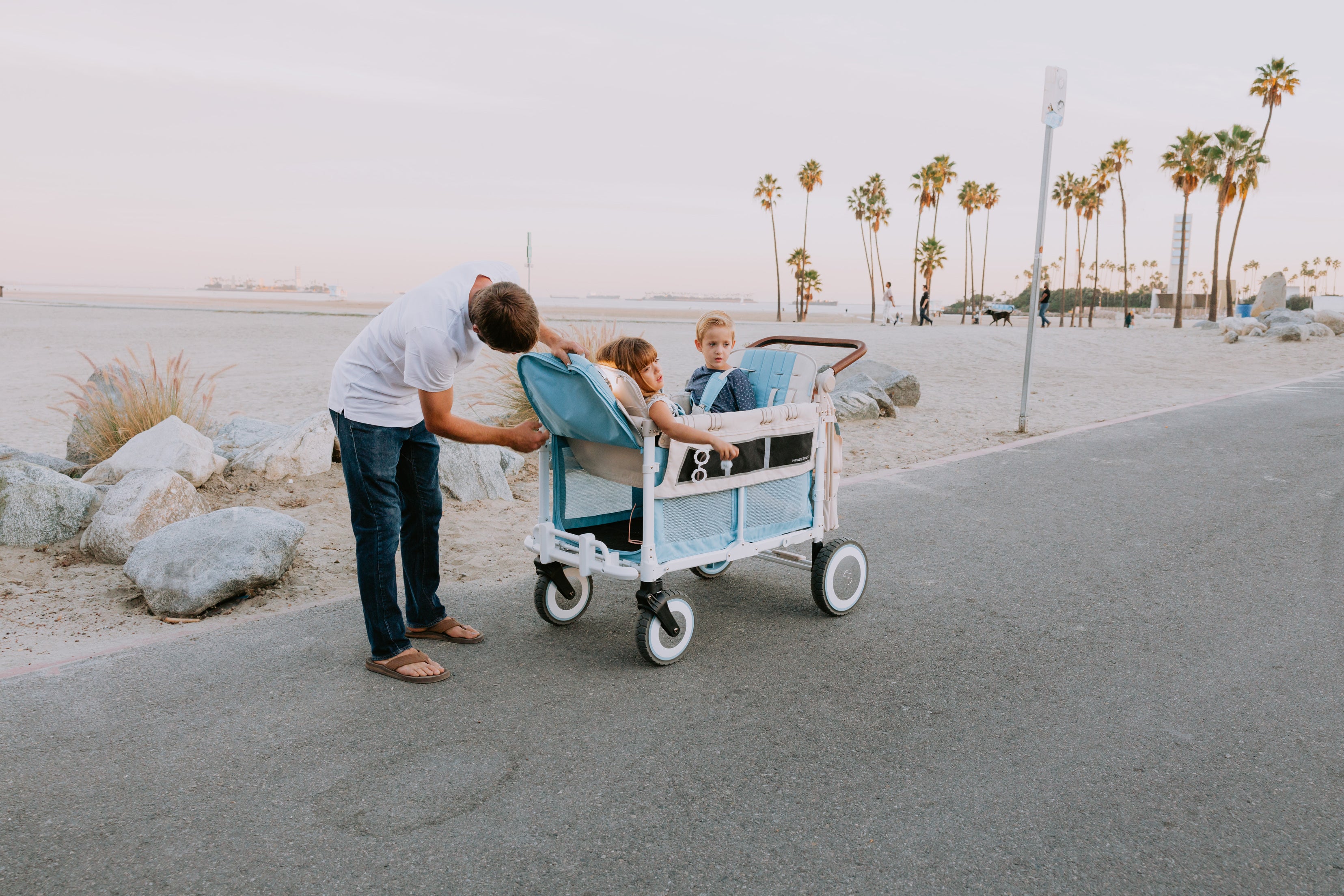 WonderFold W4 Volkswagen Stroller Wagon - Bondi Blue - WonderFold Wagons Australia