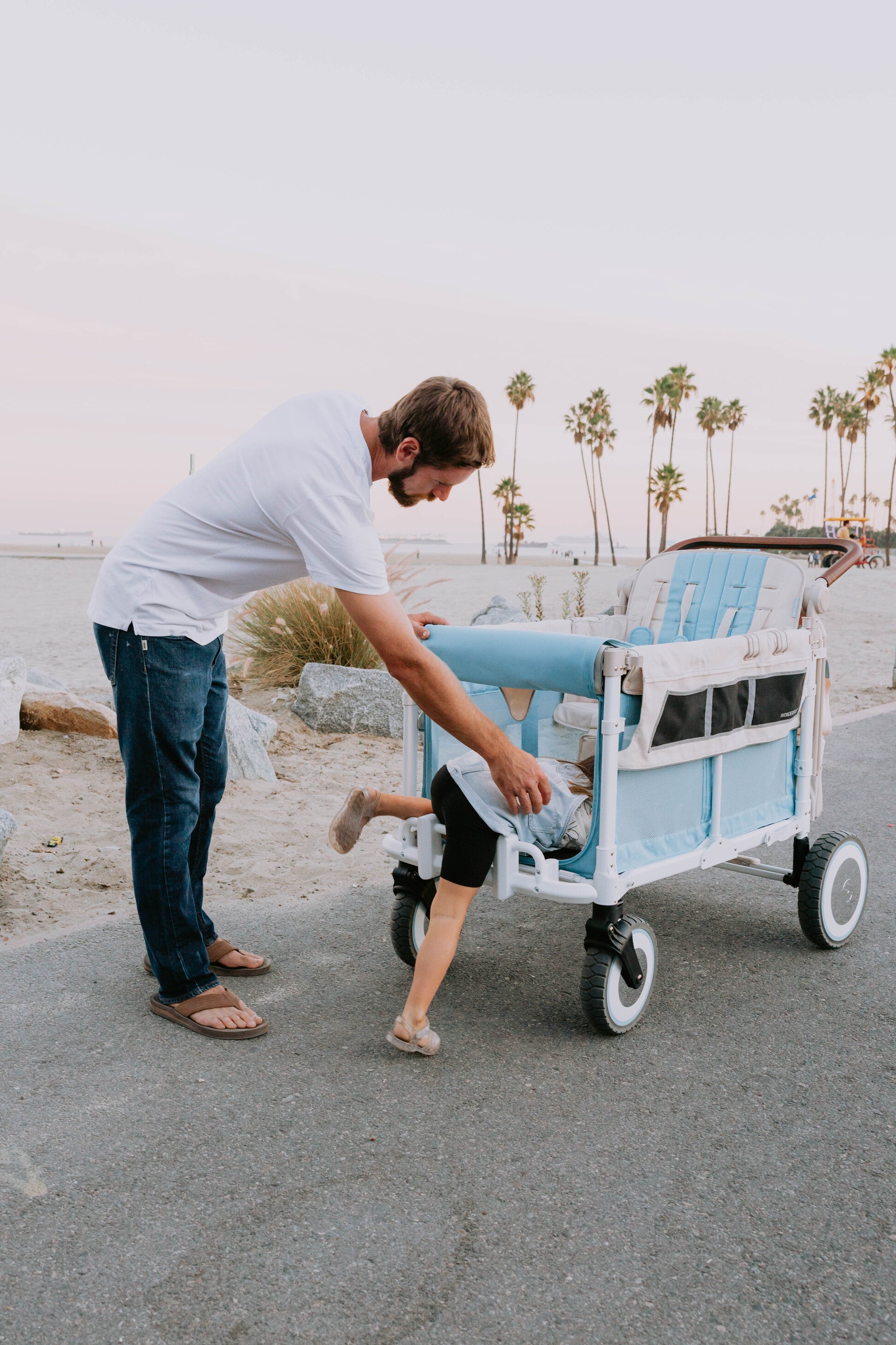 WonderFold W4 Volkswagen Stroller Wagon - Bondi Blue - WonderFold Wagons Australia