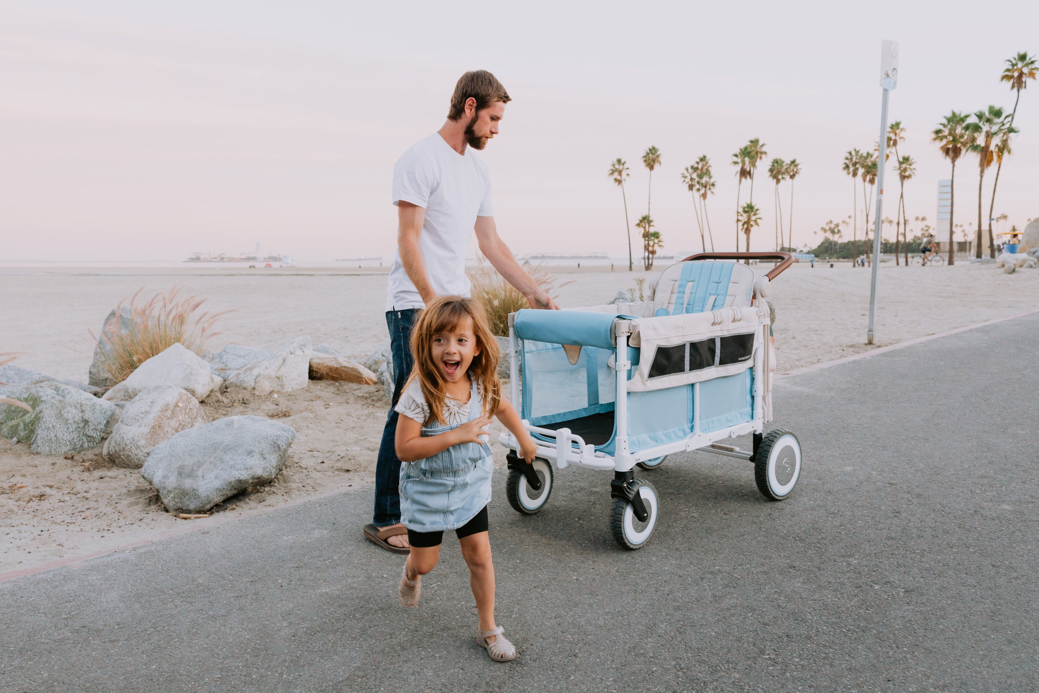 WonderFold W4 Volkswagen Stroller Wagon - Bondi Blue - WonderFold Wagons Australia