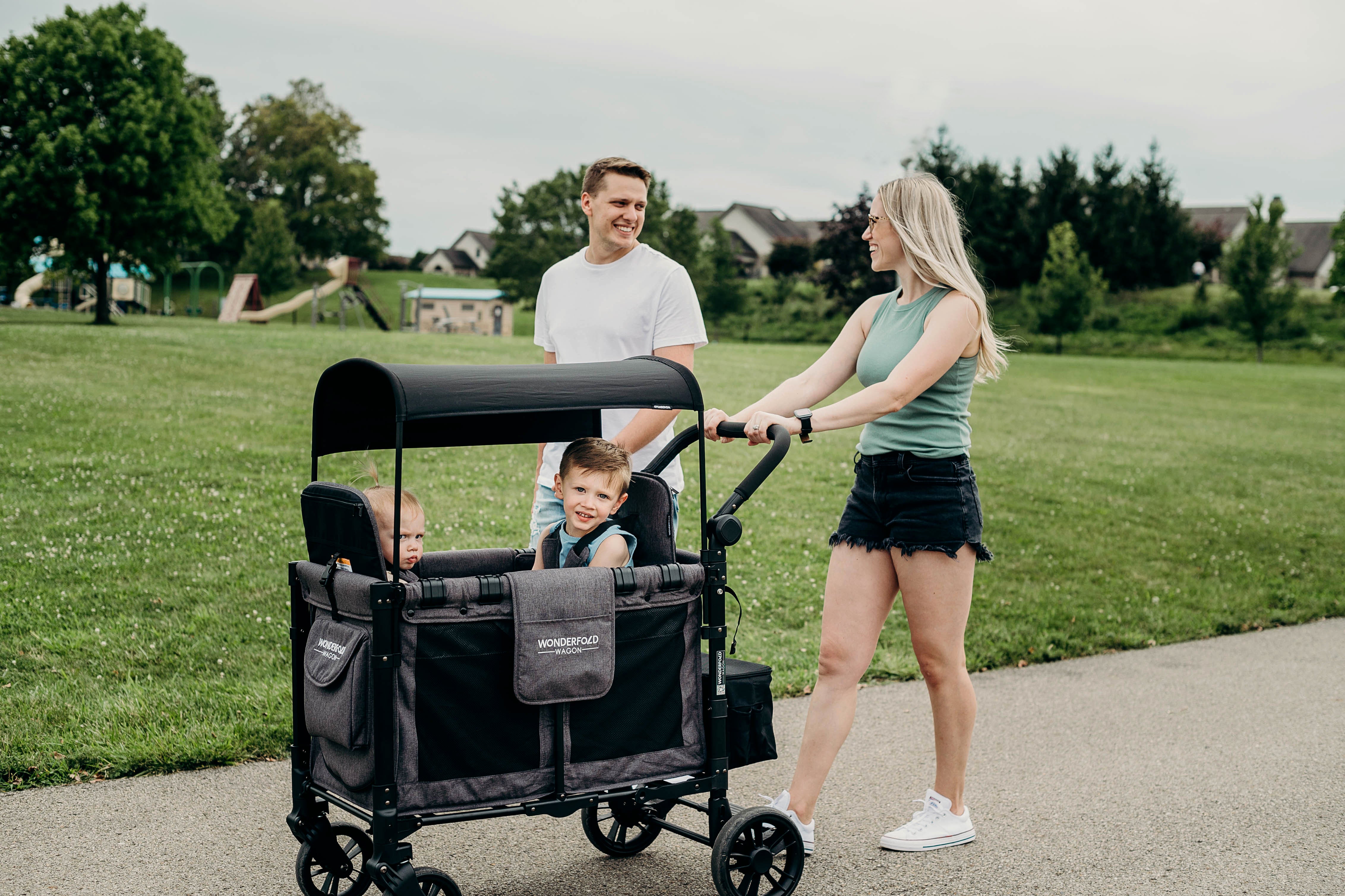 WonderFold W2 Elite Stroller Wagon - Charcoal Grey - WonderFold Wagons Australia