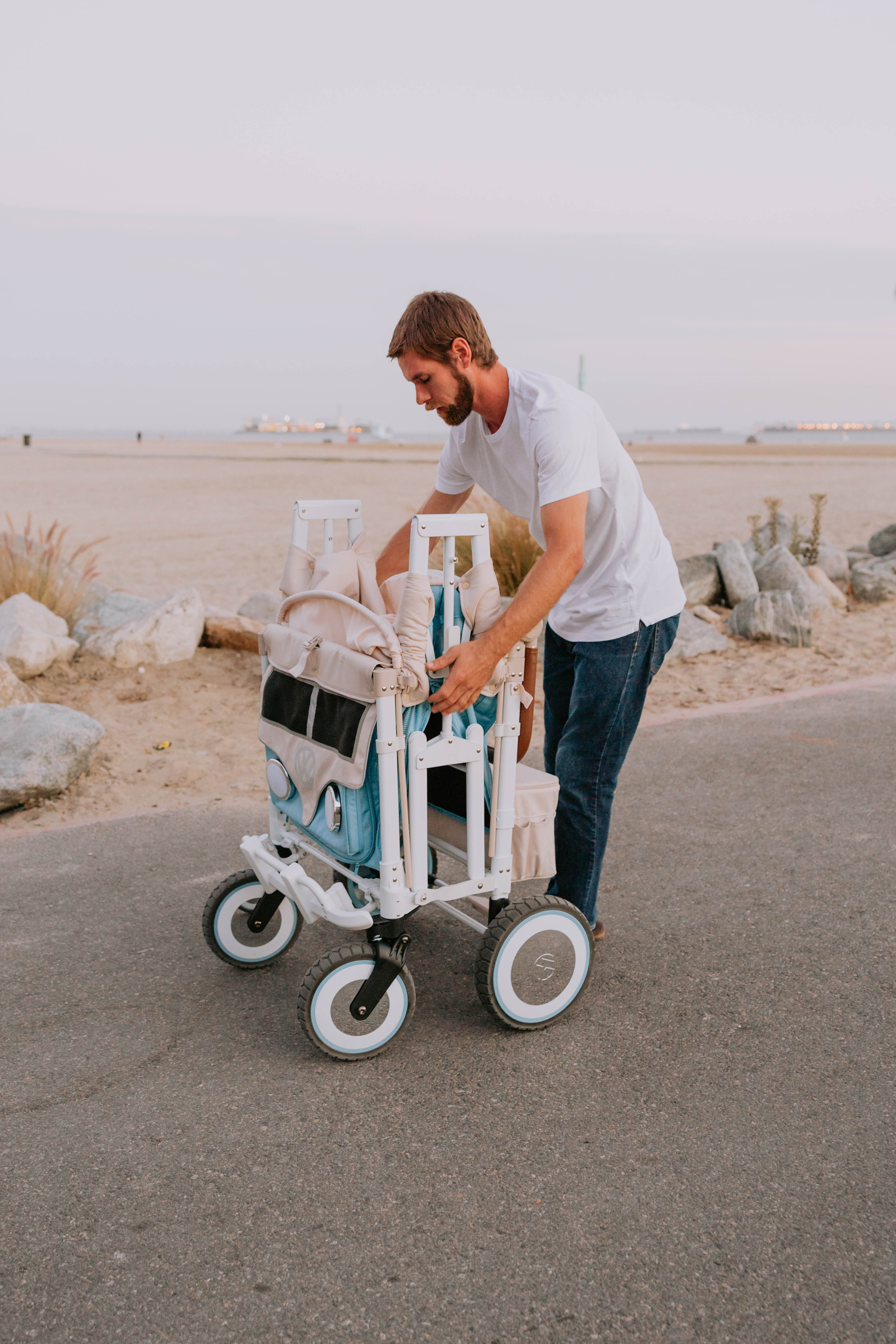 WonderFold W4 Volkswagen Stroller Wagon - Bondi Blue - WonderFold Wagons Australia