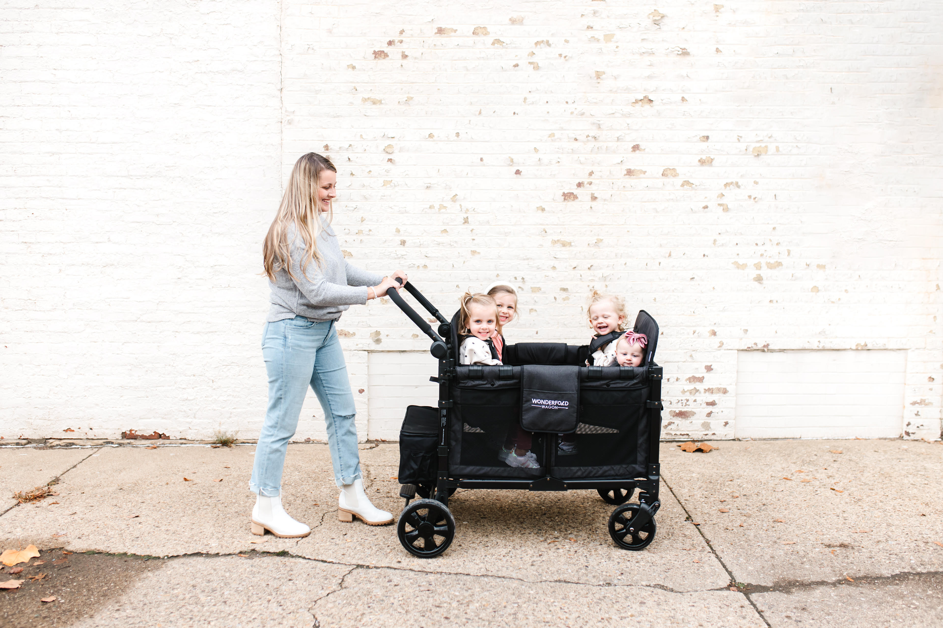 WonderFold W4 Elite Stroller Wagon - Volcanic Black - WonderFold Wagons Australia