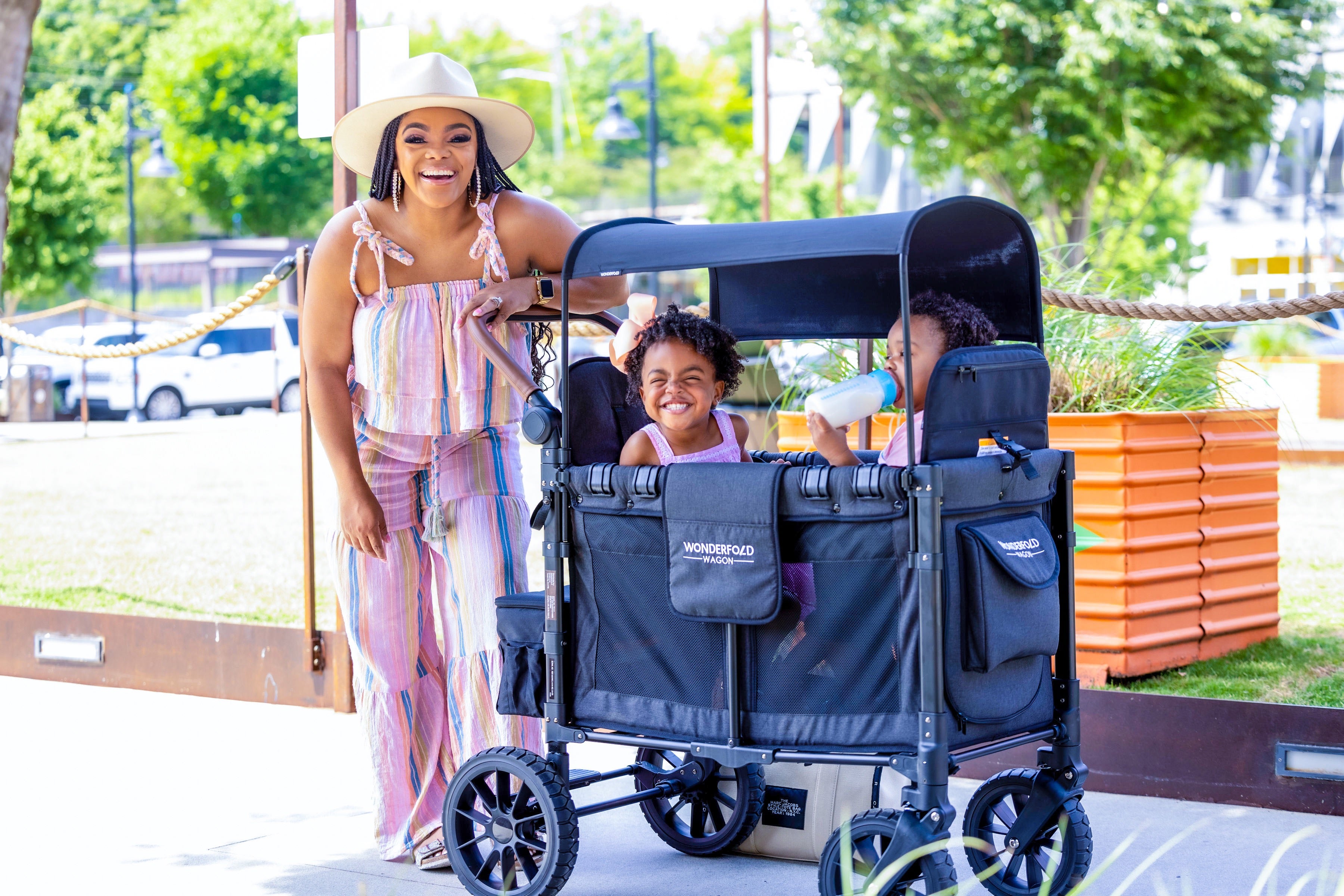 WonderFold W2 Elite Stroller Wagon - Volcanic Black - WonderFold Wagons Australia