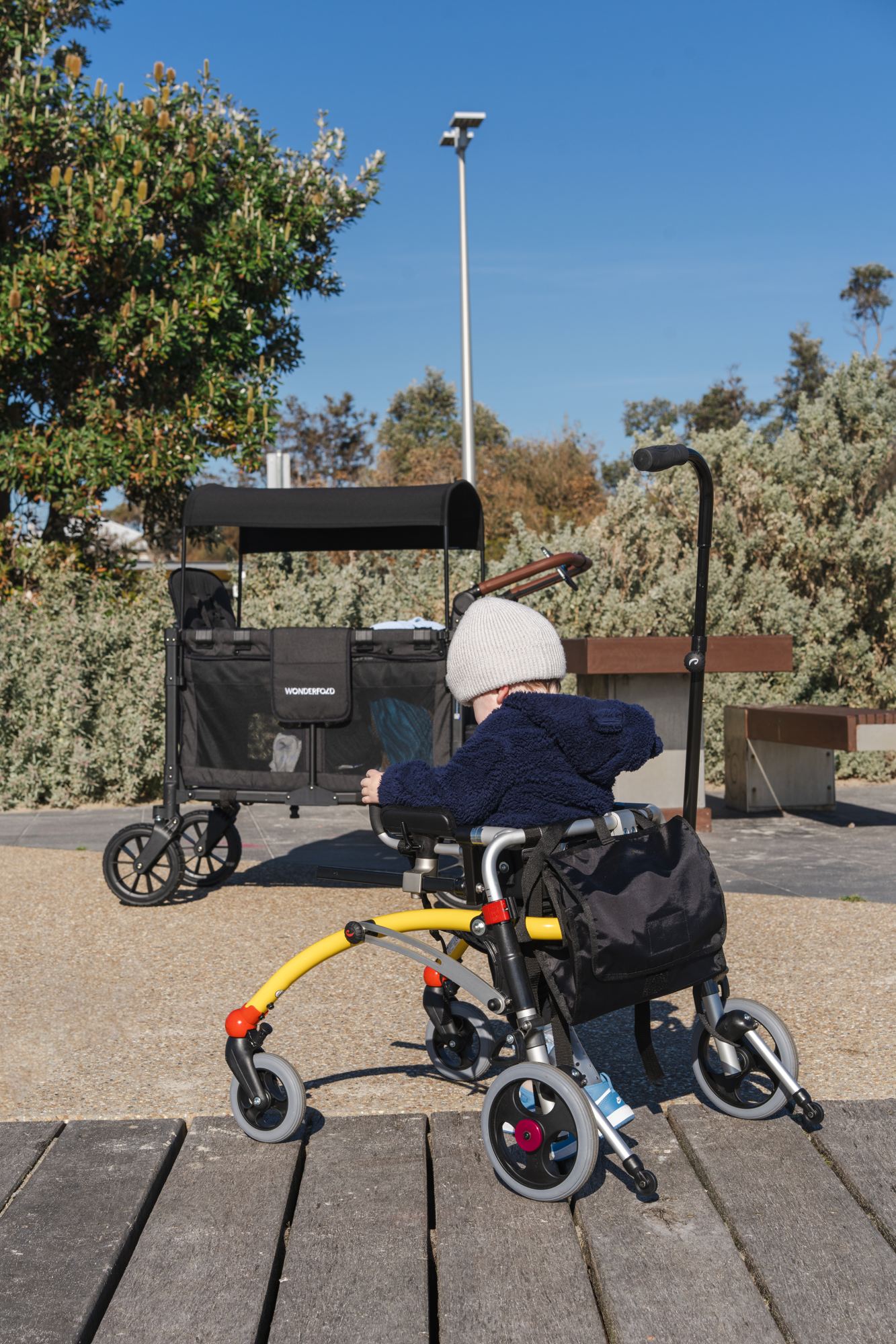 Cody with his walker beside his WonderFold