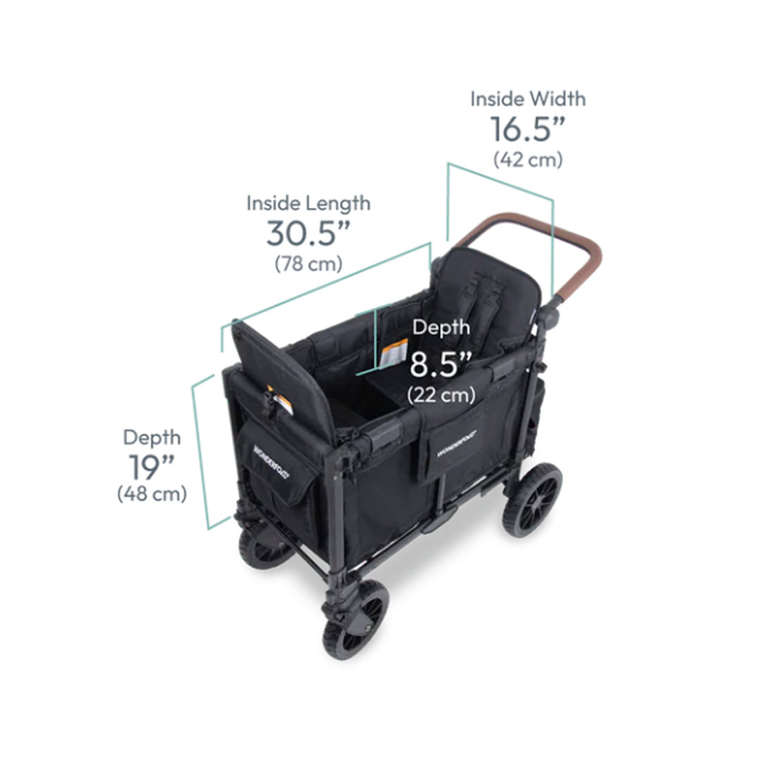 WonderFold W2 Luxe Pro Stroller Wagon - Jet Black