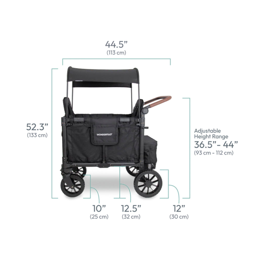 WonderFold W2 Luxe Pro Stroller Wagon - Jet Black