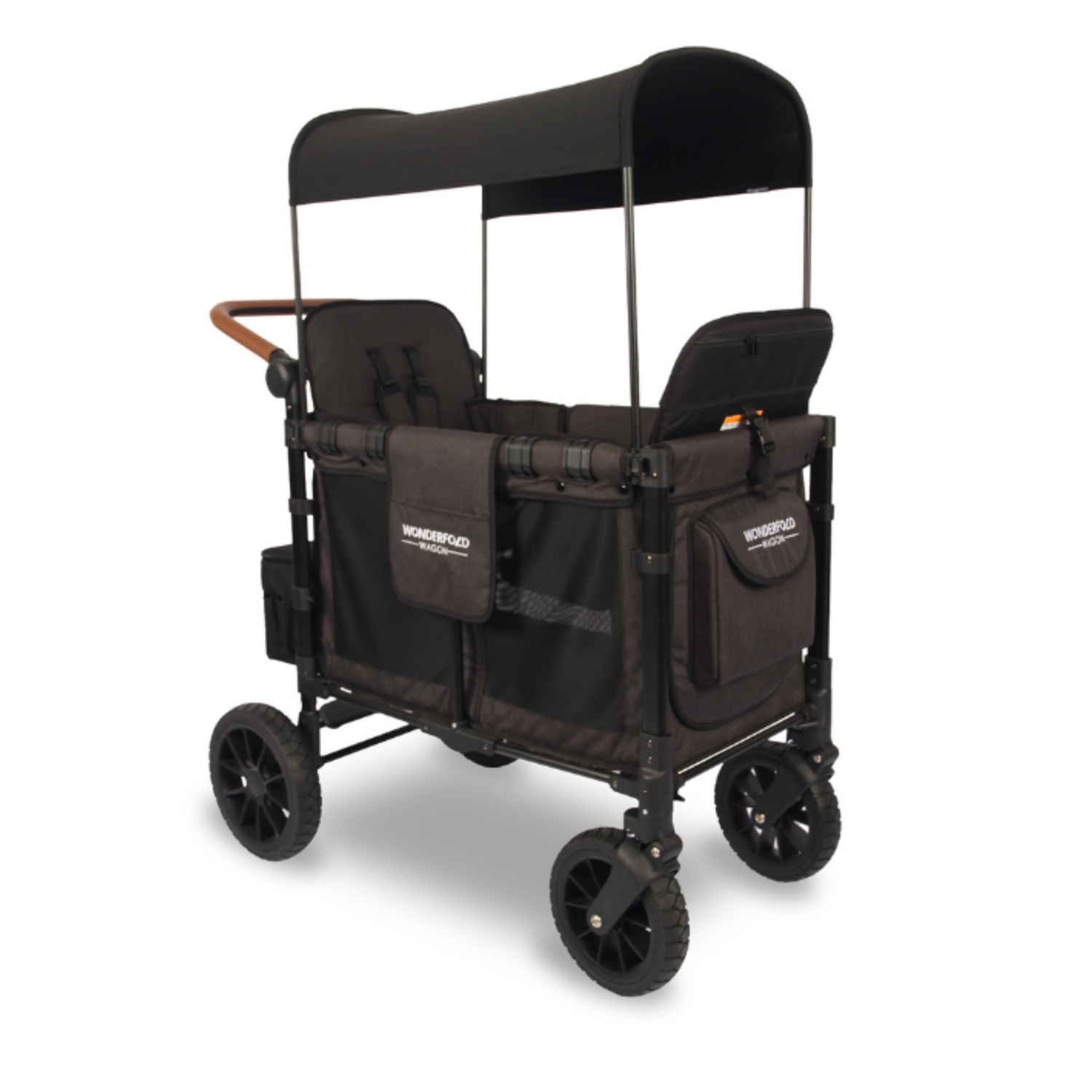 W2 Luxe Stroller Wagon - Volcanic Black - WonderFold Wagons Australia
