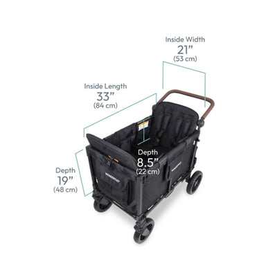 WonderFold W4 Luxe Pro Stroller Wagon - Jet Black