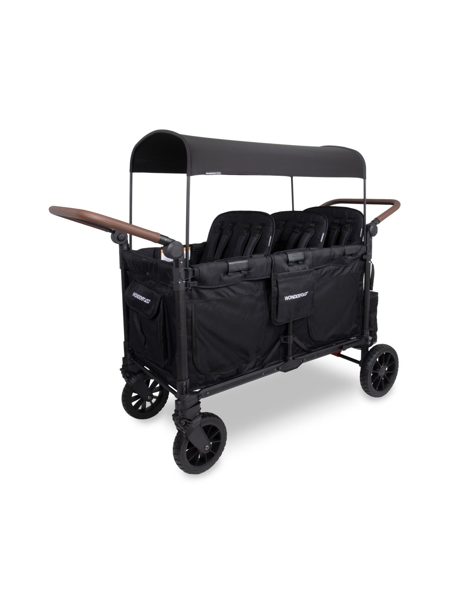 WonderFold W6 Luxe Pro Stroller Wagon - Jet Black - WonderFold Wagons Australia