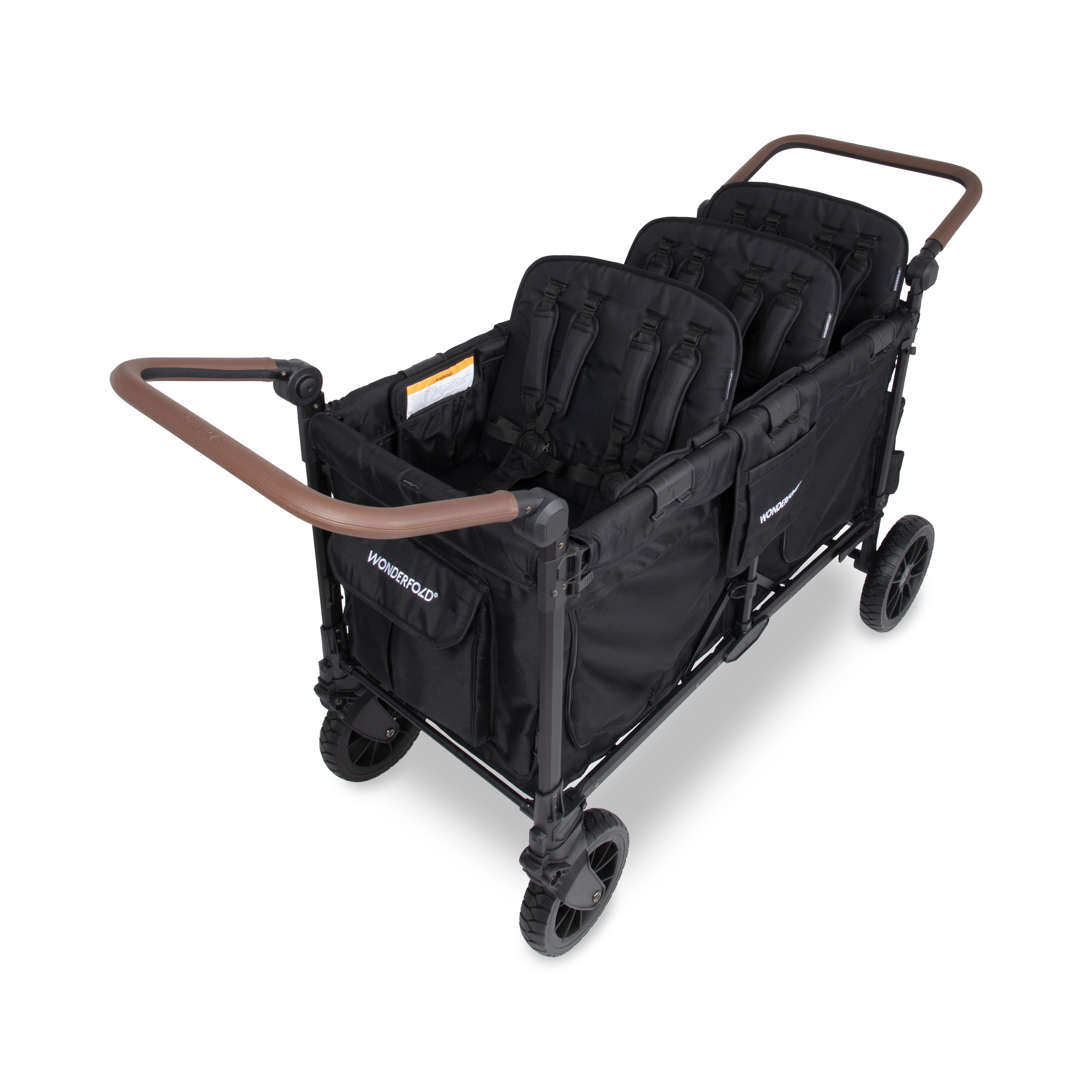 WonderFold W6 Luxe Pro Stroller Wagon - Jet Black - WonderFold Wagons Australia