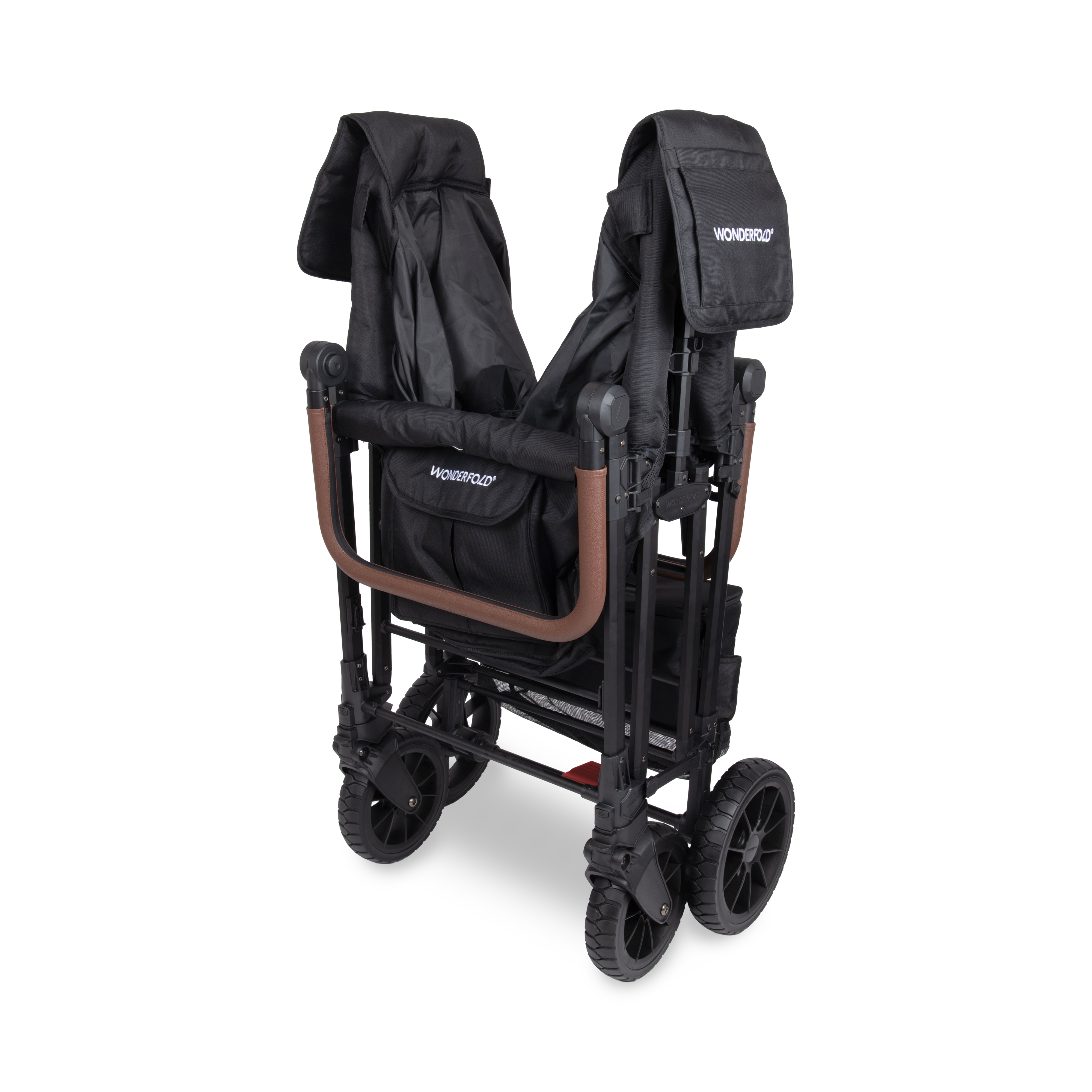 WonderFold W6 Luxe Pro Stroller Wagon - Jet Black - WonderFold Wagons Australia
