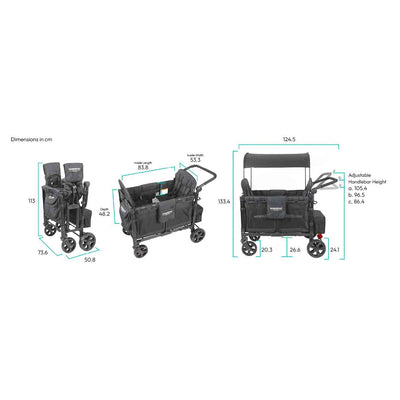WonderFold W4 Elite Stroller Wagon - Volcanic Black - WonderFold Wagons Australia