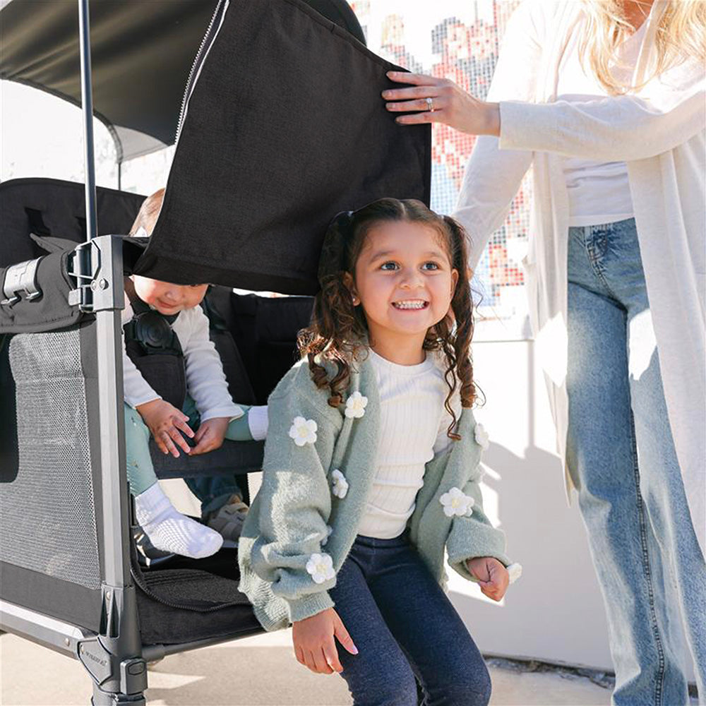WonderFold W4 Luxe Pro Stroller Wagon - Jet Black - WonderFold Wagons Australia