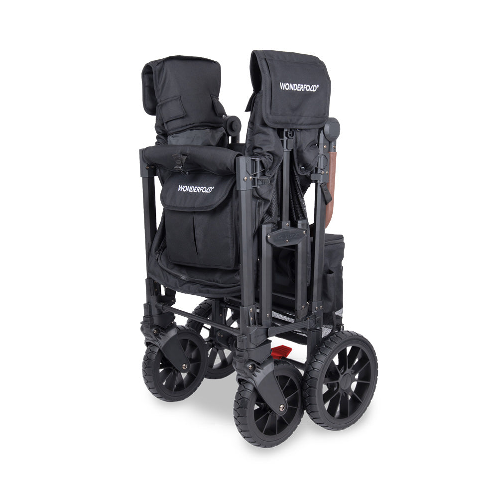 WonderFold W2 Luxe Pro Stroller Wagon - Jet Black - WonderFold Wagons Australia