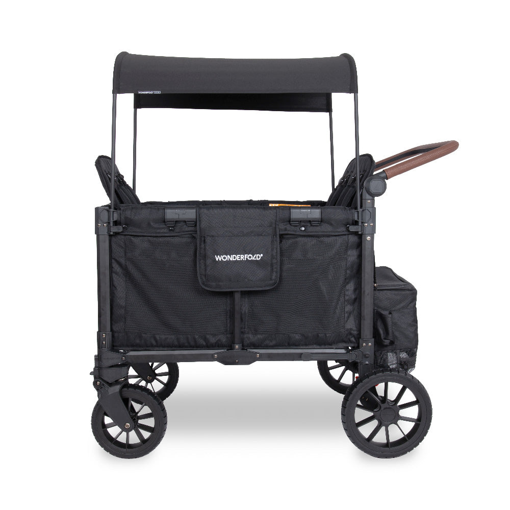 WonderFold W4 Luxe Pro Stroller Wagon - Jet Black - WonderFold Wagons Australia