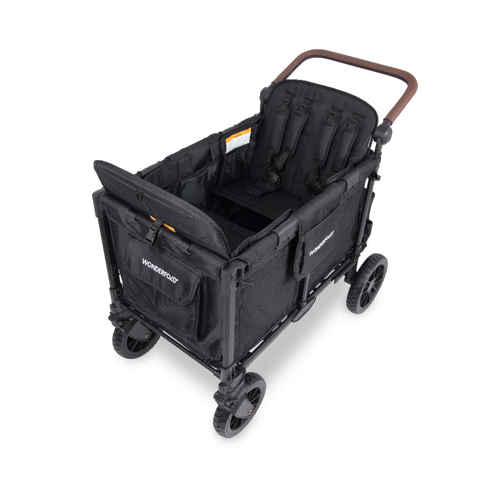 WonderFold W4 Luxe Pro Stroller Wagon - Jet Black - WonderFold Wagons Australia