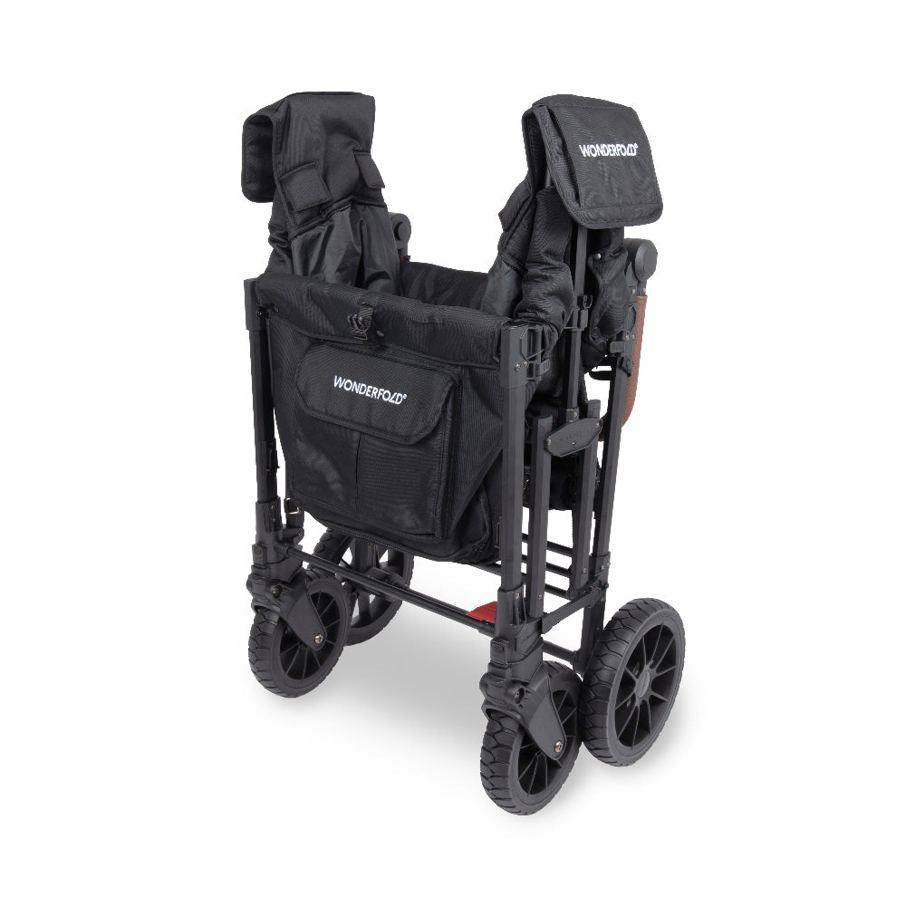 WonderFold W4 Luxe Pro Stroller Wagon - Jet Black - WonderFold Wagons Australia
