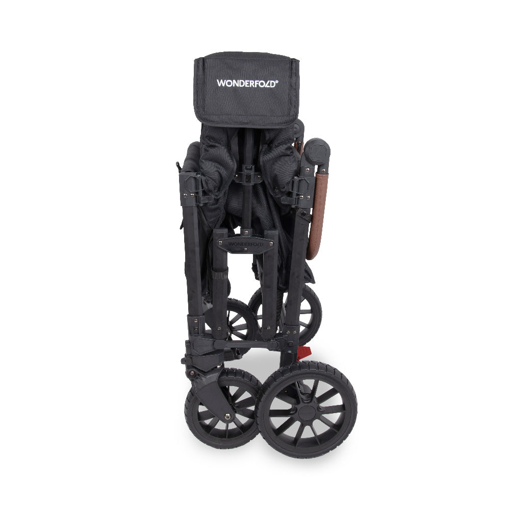 WonderFold W4 Luxe Pro Stroller Wagon - Jet Black - WonderFold Wagons Australia