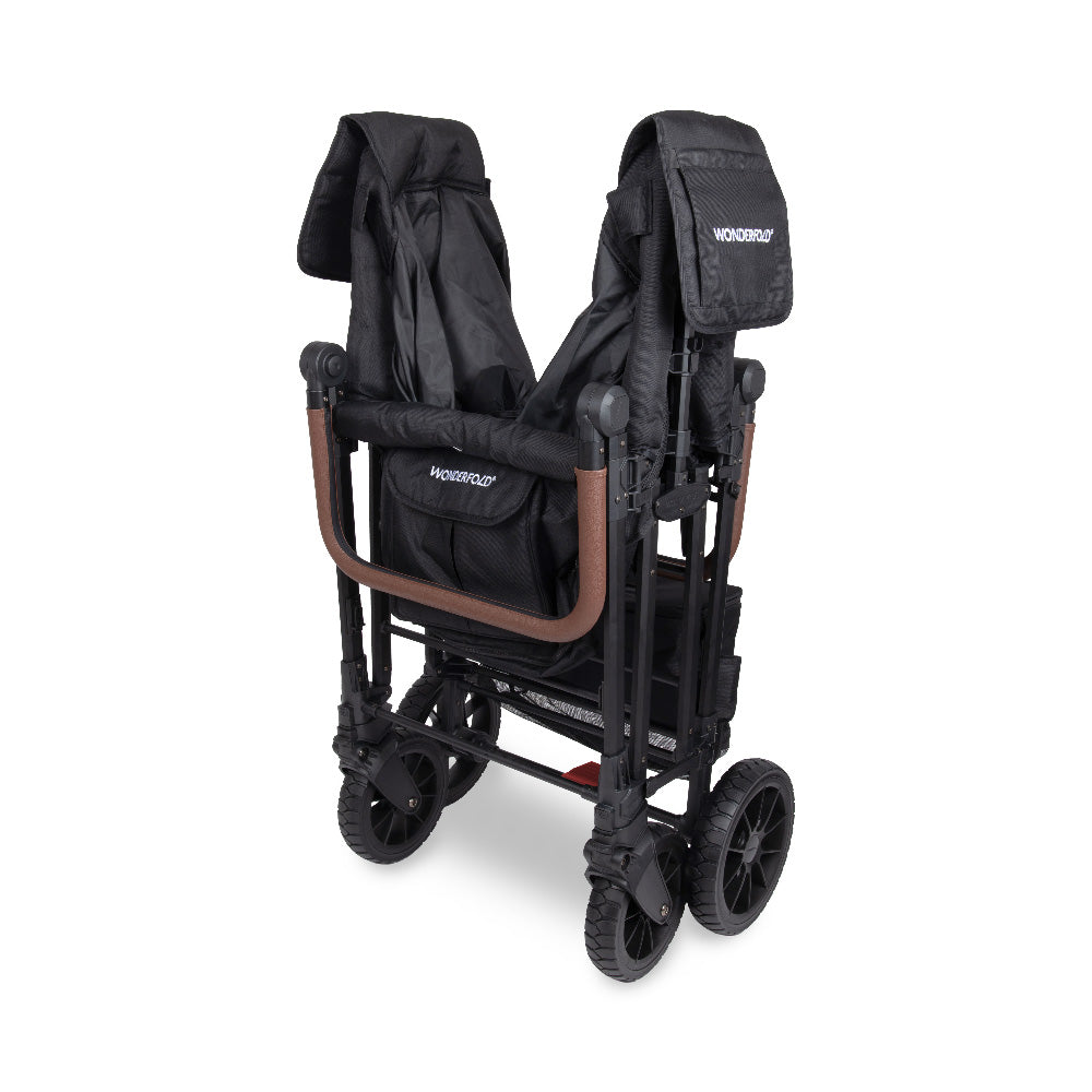 WonderFold W6 Luxe Pro Stroller Wagon - Jet Black - WonderFold Wagons Australia