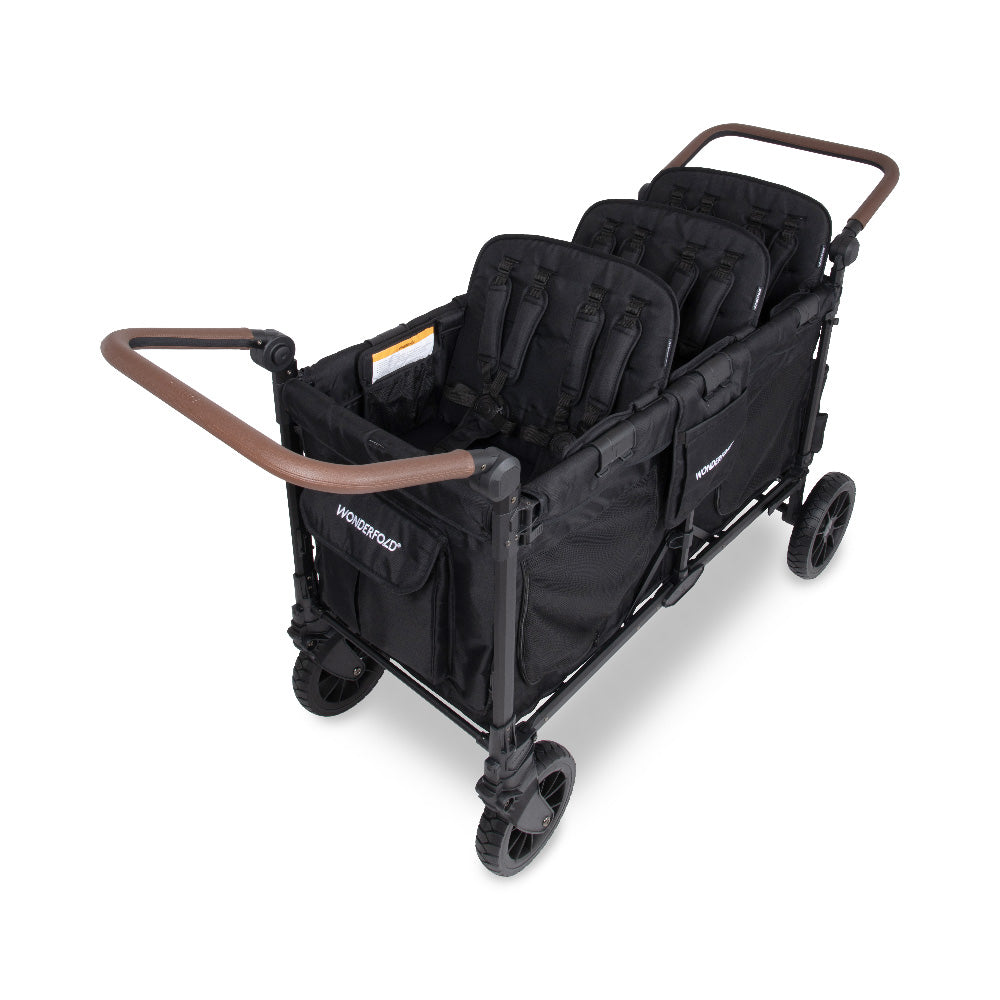 WonderFold W6 Luxe Pro Stroller Wagon - Jet Black - WonderFold Wagons Australia