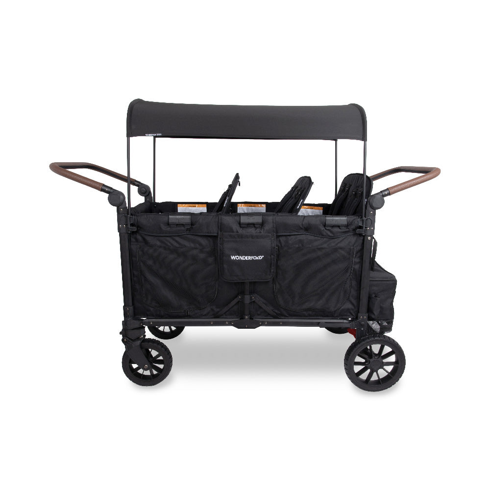 WonderFold W6 Luxe Pro Stroller Wagon - Jet Black - WonderFold Wagons Australia