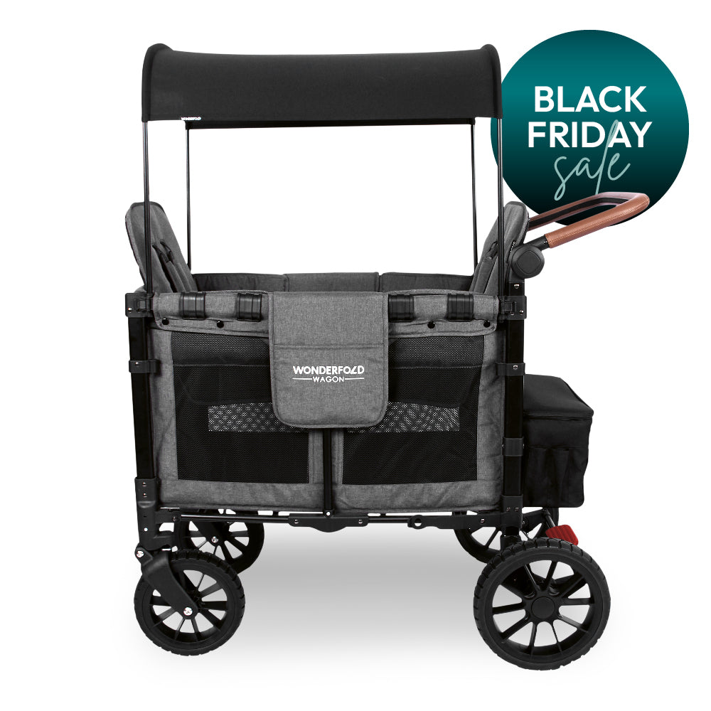 WonderFold W2 Luxe Stroller Wagon - Charcoal Grey
