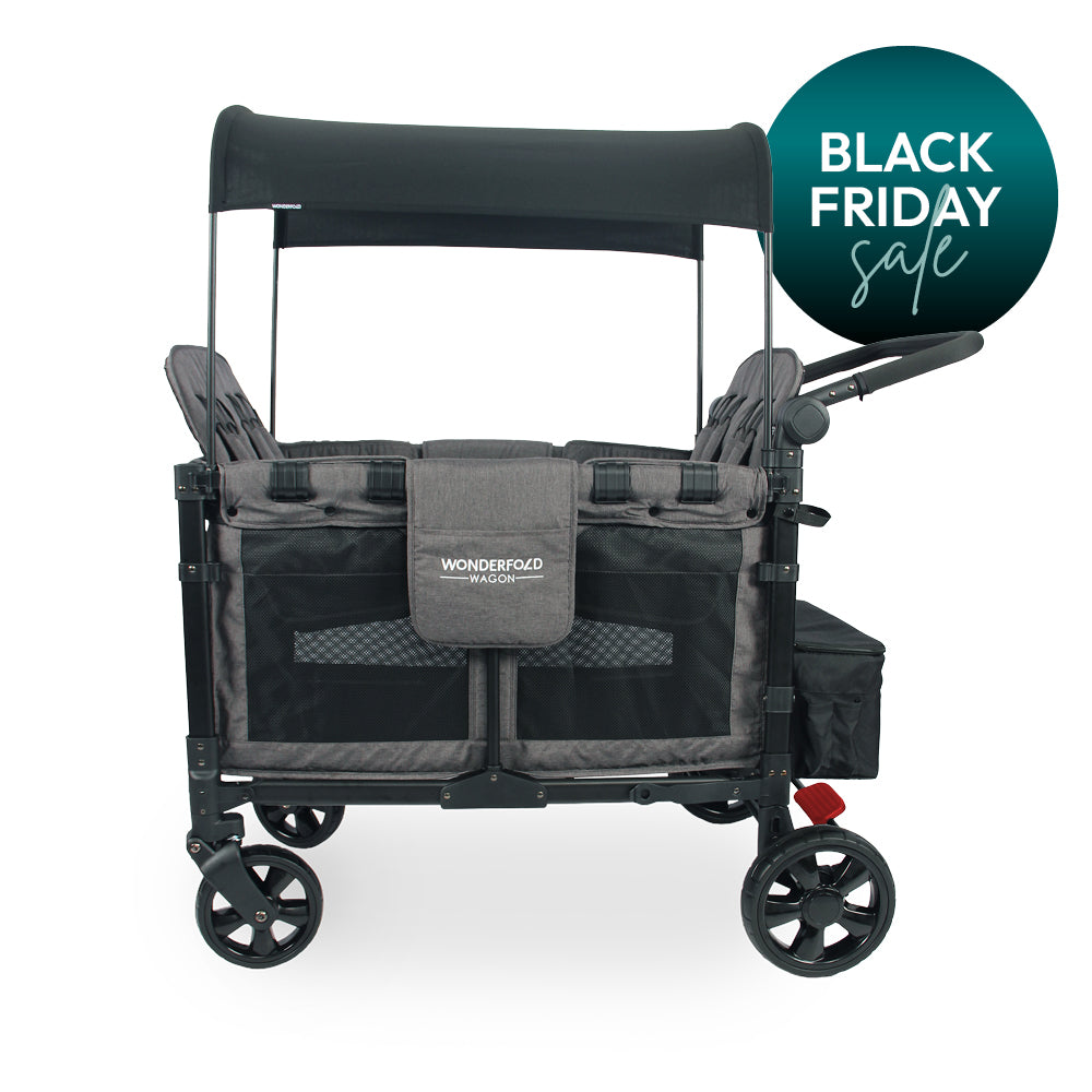 WonderFold W4 Elite Stroller Wagon - Charcoal Grey